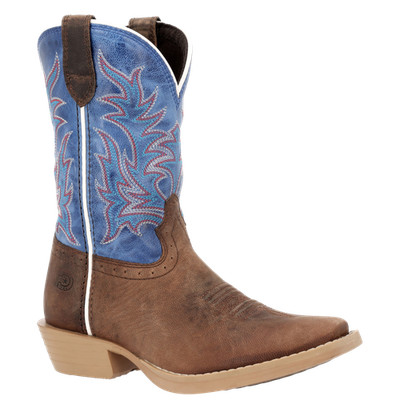 Rocky Kid's Brown 8'' Western Driftwood And Lapis Blue DBT0255