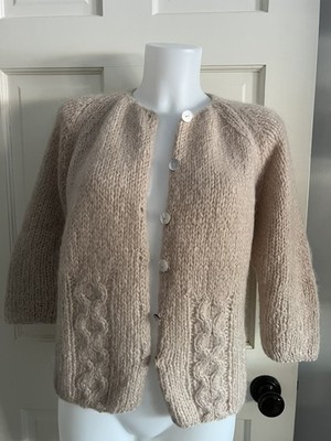 Marshall Field & Company Mohair Wool Knit Cardigan Sweater Sz 40 Italy Vintage