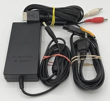 OEM 💯 Sony Playstation 2 PS2 Slim AC Adapter Power Supply SCPH-70100 + AV Cable