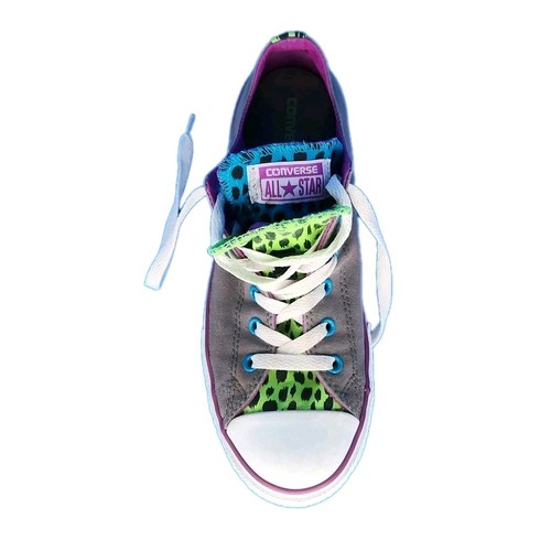 Converse #640544F Junior Gray With Double Tongue Shoes Sz 6 (Measures Like A 9) - Picture 6 of 12