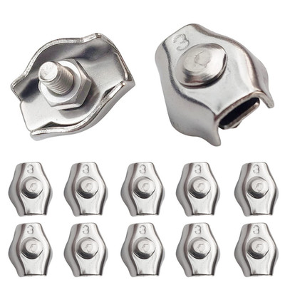 20 Stück Simplex Klemmen M3 Drahtseilklemme aus Edelstahl Drahtseile Clip für 3m