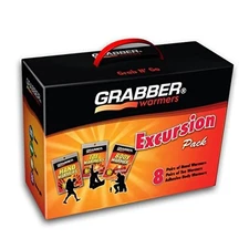  Grabber Excursion Multi-Pack Warmer Box, 8 Pair Hand, 8 Pair Toe, 8 24-Count