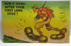WWII POSTCARD SOLDIER WITH BIG FEET,HOW IT SEEMS AFTER YOUR FIRST LONG HIKE — photo 1
