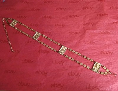 Vintage Napier Bikini Belt, Goldtone Metal, E. Bertolli, Adjustable, Pre-owned 