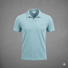 Polo Lacoste piccola 3 blu polo collo aperto logo croc mod 60 terrazza casual