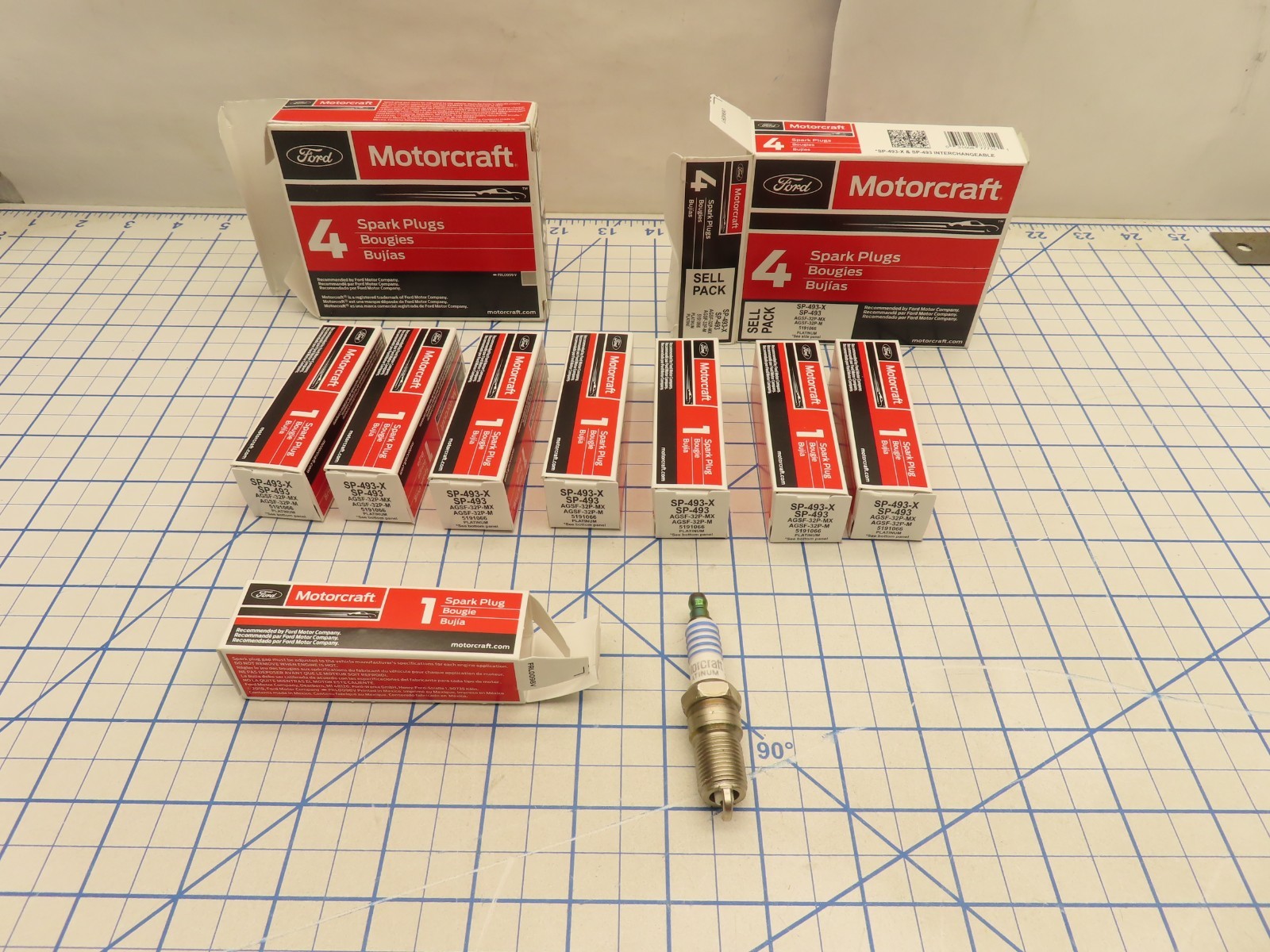 Ford AGSF-32P-MX AGSF-32P-M SP-493 SP-493-X Platinum Spark Plug 8 Pack