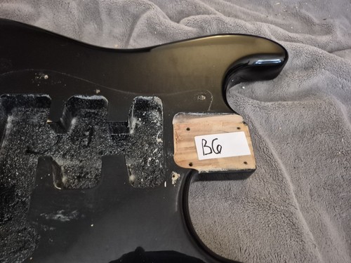 Squier /Fender Stratocaster Strat Guitar Body Black Full 1.75" Thickness +Bridge - Picture 2 of 10