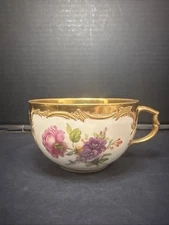 Rare Antique KPM Berlin Large CUP “NEUZIERAT” Floral Gold