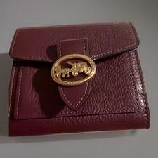 VTG Coach Georgie Small Pebbled Leather Wallet Horse And Carriage Discont 6654