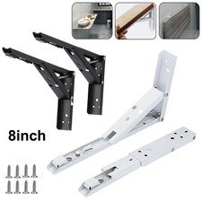 2Pcs Folding Heavy Duty Shelf Brackets Bench Table Wall Mount Triangle Hinges UK