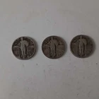 Lot of 3 Standing Liberty Quarters 1929, 1929-D, 1929-s Circulated 90% Silver