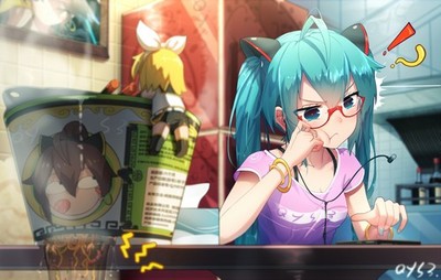 Anime Glasses Vocaloid Hatsune Miku Bai Yemeng 11x17 Poster