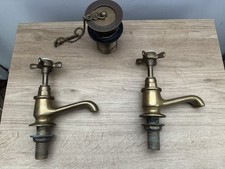 H.E.RUDGE.&CO.LTD. 1901 Traditional Brass Antique Victorian Basin Taps Pair,