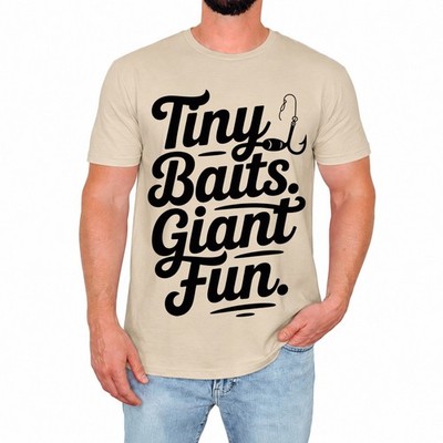 Lustiges Angeln Herren T-Shirt Tiny Baits Riesen Spaß Angeln Retro Liebhaber Geschenk
