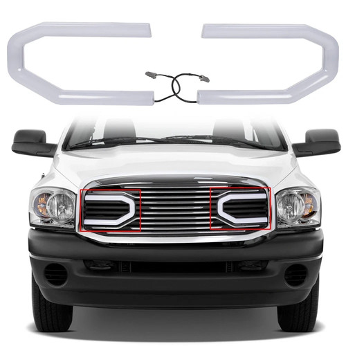 Pair LED Front Hood Grille Lights For Dodge RAM 1500 2006-2008 / 2500 2006-2009