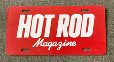 Very Rare Original Logo Metal Hot Rod Hotrod Magazine License Plate Car Feature