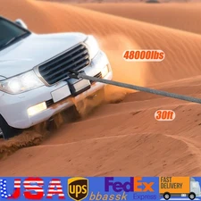 Towing Rope 1"x30' Recovery Rope 48000lbs Kinetic Energy Tow Rope w/ Carry Bag