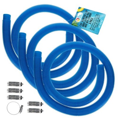 3 Pack of Blue Above Ground Pool Hose Replacement 1.25'' Diameter x 59'' Long