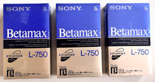 Sony Betamax L-750 Blank Tapes New/Sealed Lot Of 3