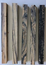 Black and White Ebony Pack of Five 1x1x12 Dry Turning Wood Blanks 1B