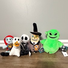 Disney Nightmare Before Christmas Plush Set Jack Sally Zero Oogie Boogie Mayor