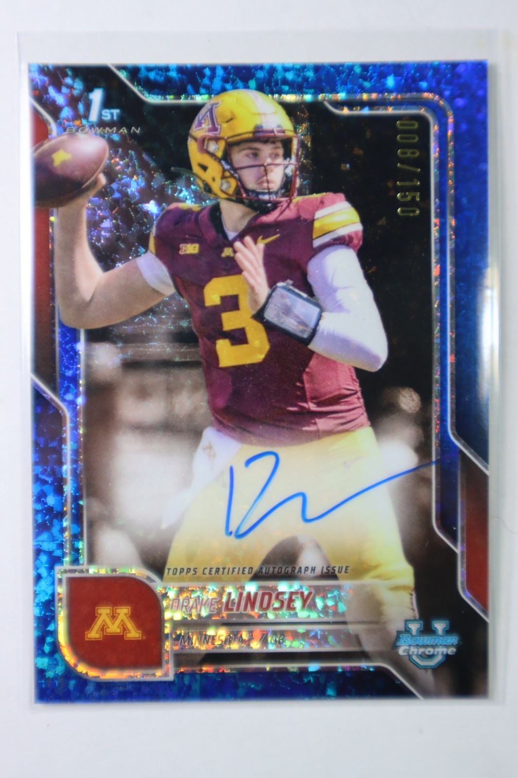 2025 Bowman University Chrome Drake Lindsey Auto #BCA-DLI Blue /150