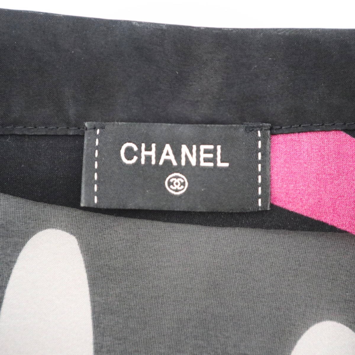 CHANEL Coco Mark Coco Button Silk Long Sleeve Blo… - image 9