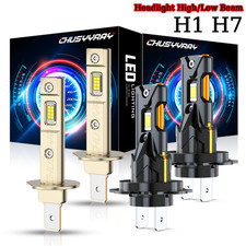 Combo H1 H7 LED Headlight Bulbs Hi/Lo Beam Lamp Fog Light Kit 6000K White 4PCS