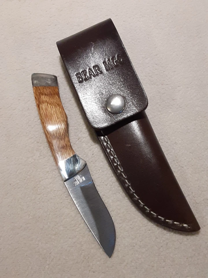 BEAR MGC HUNTING KNIFE SKINNER SKINING KNIFE W LEATHER SHEATH - Image 4 of 4