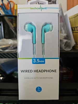 Techcellent Wired Headphones 3.5MM  Green & Blue 3.9' Braided Cor