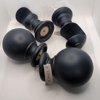 Jones Interiors Pole Brackets Finials X 2 Midnight Blue