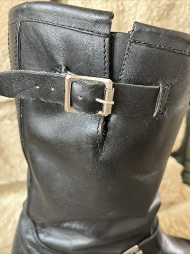Stivali vintage anni 60 SEARS KU ingegnere pelle nera moto 9.5E RARI 86506-769 - Foto 5 di 24