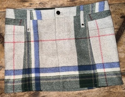 Authier Wool Plaid Mini Skirt Apreś Ski Sexy 44/M Italian Aspen