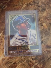 2020 Topps Gallery Baseball Kyle Lewis Wood Border SSP Rookie Card #34 Mariners . rookie card picture