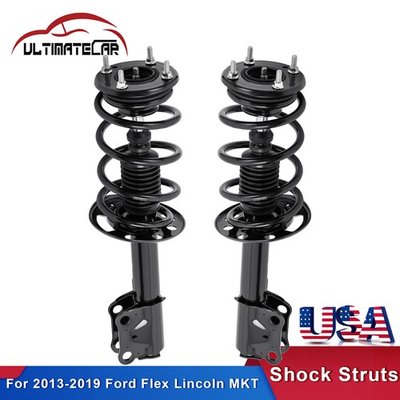 #ad #ad Pair Front Shocks Struts w Coil Springs For 2013 2019 Ford Flex Lincoln MKT $119.79