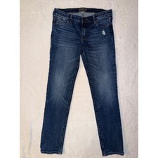 KUT from the Kloth Catherine Boyfriend Jeans Dark Wash Distressed Size 2