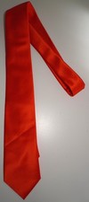 ORANGE SOLID SATIN POLYESTER NECKTIE