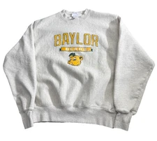 Champion Reverse Weave Baylor University Sweatshirt Mens M Retro Bear Pullover