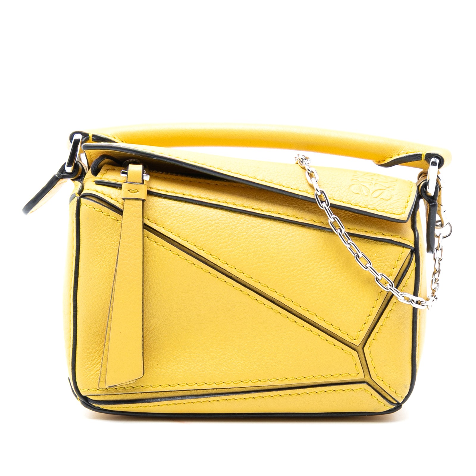 LOEWE Nano Calfskin Puzzle Satchel Pre-Loved Yellow
