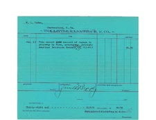 1902 Little Kanawha Railroad Insurance Voucher Fire Damage W D Paden