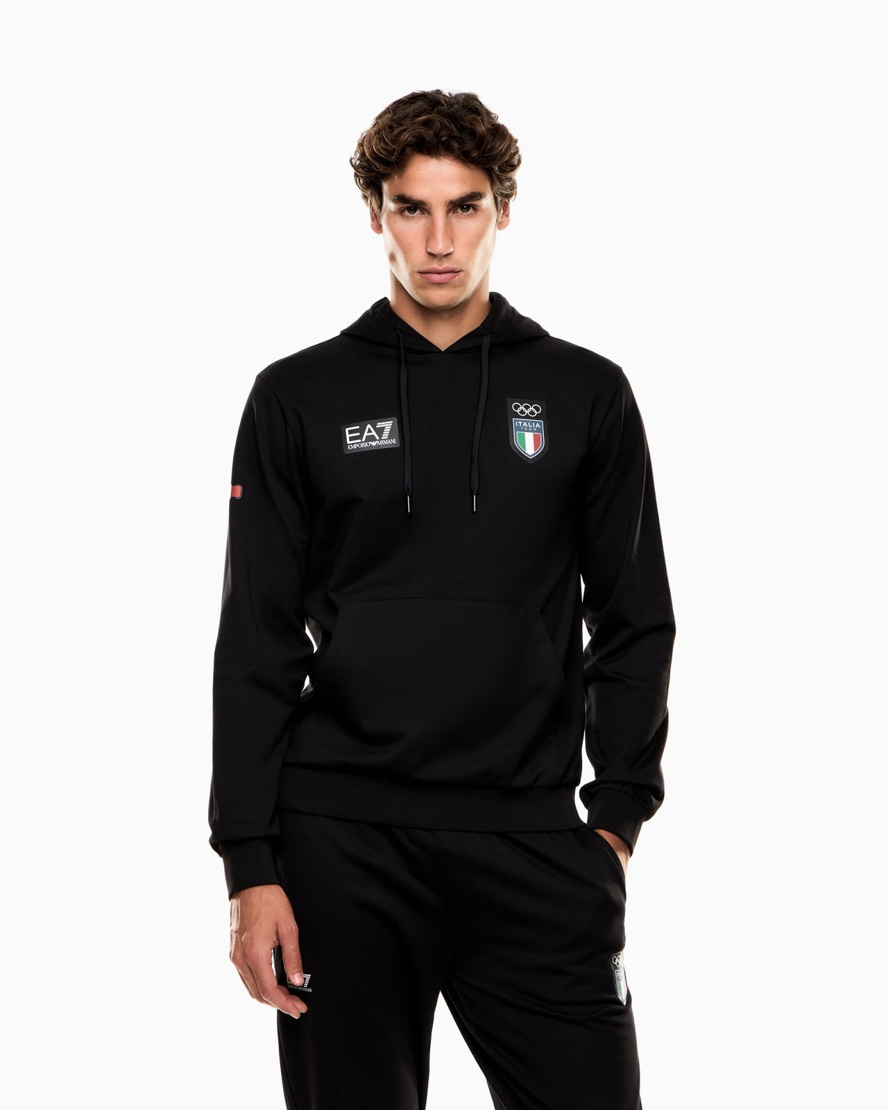 2026 EA7 EMPORIO ARMANI OLIMPIADI FELPA CAPPUCCIO SCI UOMO 7X000553AF24845 UC001 foto 4
