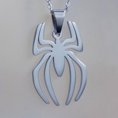 Spiderman Edelstahl Halskette Anhänger & Kette Atemberaubendes Spider-Man...