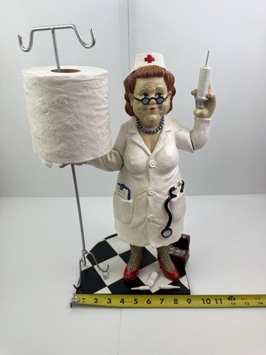 VTG Toilet Paper Towel Holder Nurse With Syringe Stethoscope First Aid Bag Resin - Picture 7 of 14