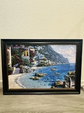 Howard Behrens "Capri del Mar" ,  Heavily Embellished Artwork 33.5X 23.5
