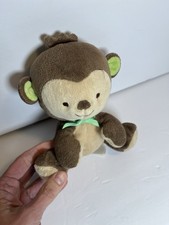 Fisher-Price Mini Plush Stuffed Monkey Brown w/ Green Ears 2013 MPN FJX86