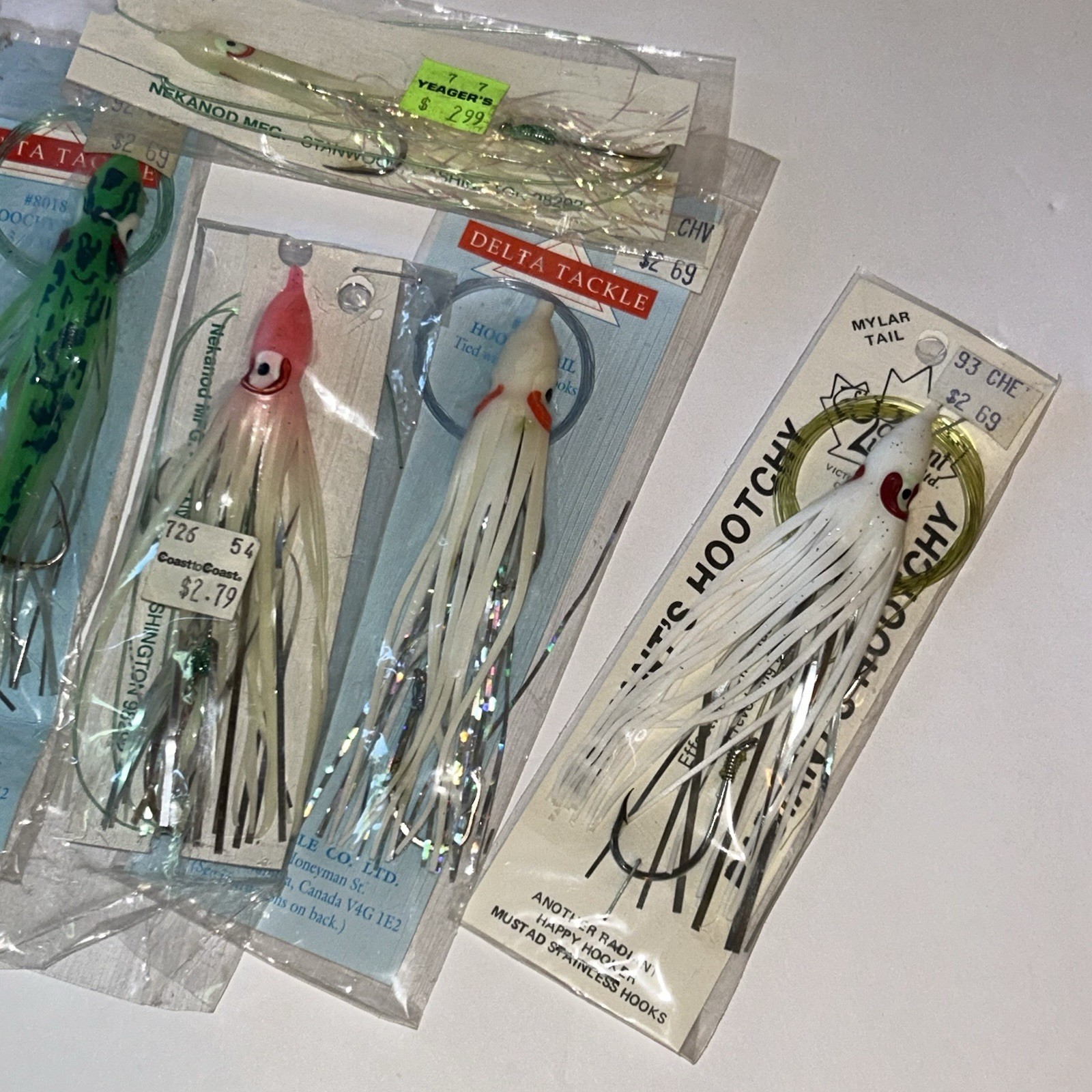 RADIANT HOOCHYS- LOT OF 6 GREAT LAKES TROLLING SPOONS/BAITS VINTAGE OLD STOCK - Image 3