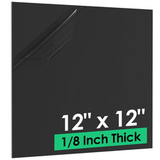 ABS Plastic Sheet 1/8 Inch Thick - 12" X 12", Black Rigid Thermoplastic Board, D