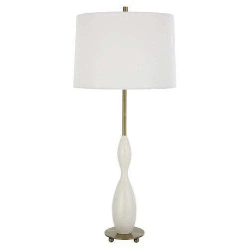 Uttermost Annora 34" High Modern Textured White Ceramic Table Lamp - Picture 4 of 7