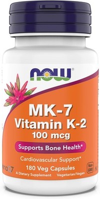 Now Foods - MK-7 Vitamin K-2 100 mcg, 180 Veg Capsules EXP 09/27