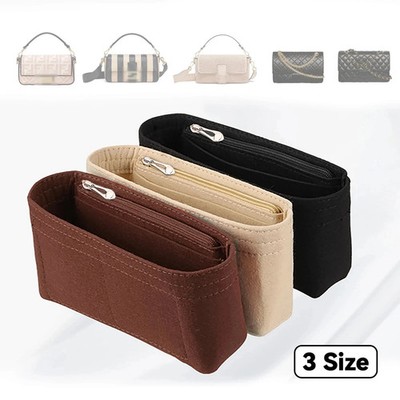 Filz Tasche Organizer Einsatz mit Reißverschluss Multi-Pocket Geldbörse Liner für Handtaschen